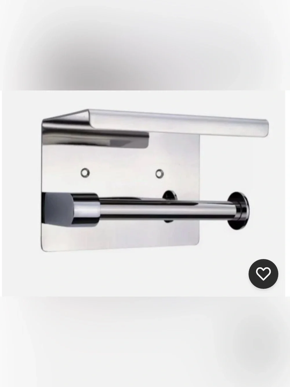 Matte Black and Stainless Steel Toilet Paper Holder with Shelf Modern Wall Mount
